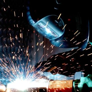 Welder and sparks